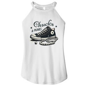 Chucks And Pearls IM With Her Kamala 2024 Women's Perfect Tri Rocker Tank