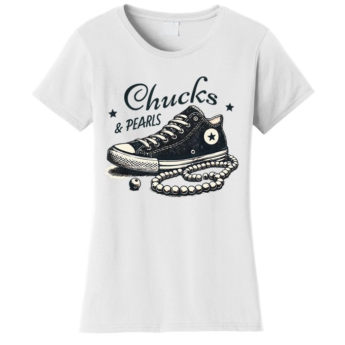 Chucks And Pearls IM With Her Kamala 2024 Women's T-Shirt