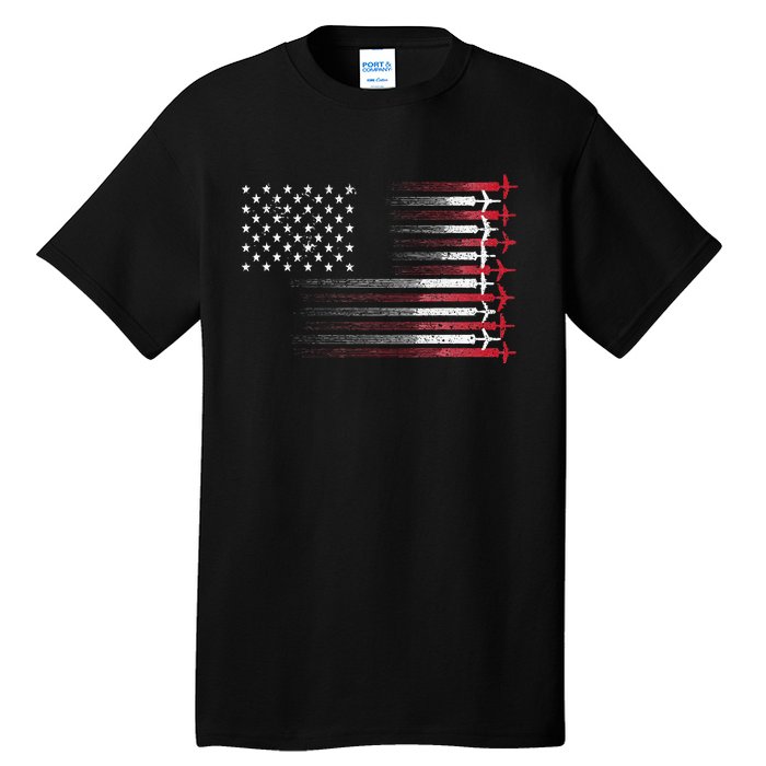 Cute Airplane Pilot Art For Wo Aviation 4th Of July Tall T-Shirt