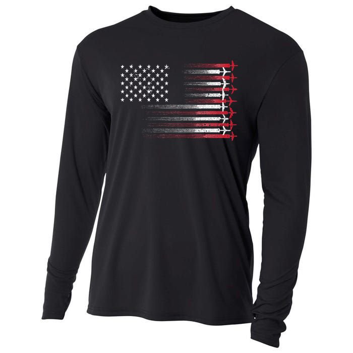 Cute Airplane Pilot Art For Wo Aviation 4th Of July Cooling Performance Long Sleeve Crew