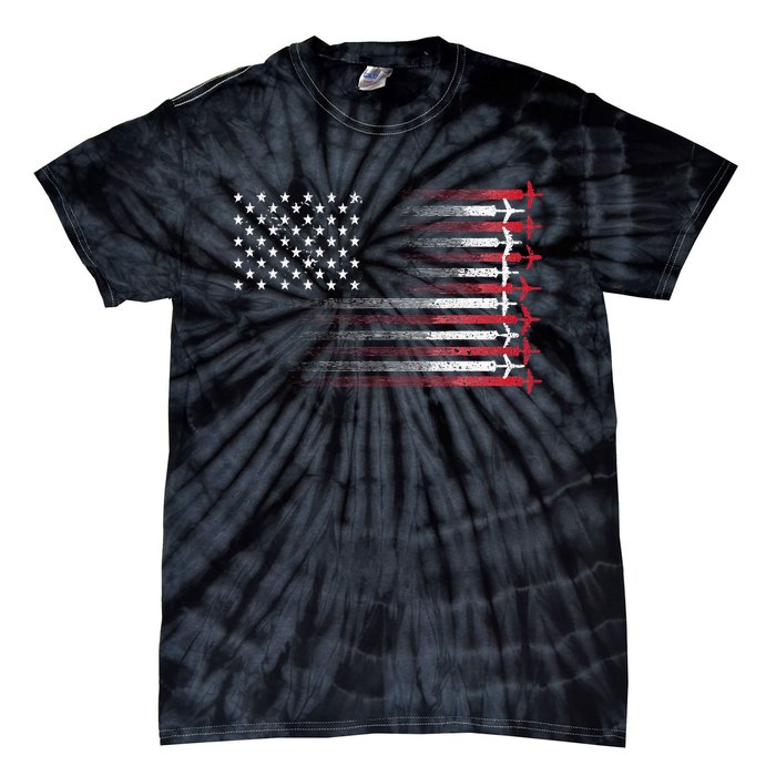 Cute Airplane Pilot Art For Wo Aviation 4th Of July Tie-Dye T-Shirt