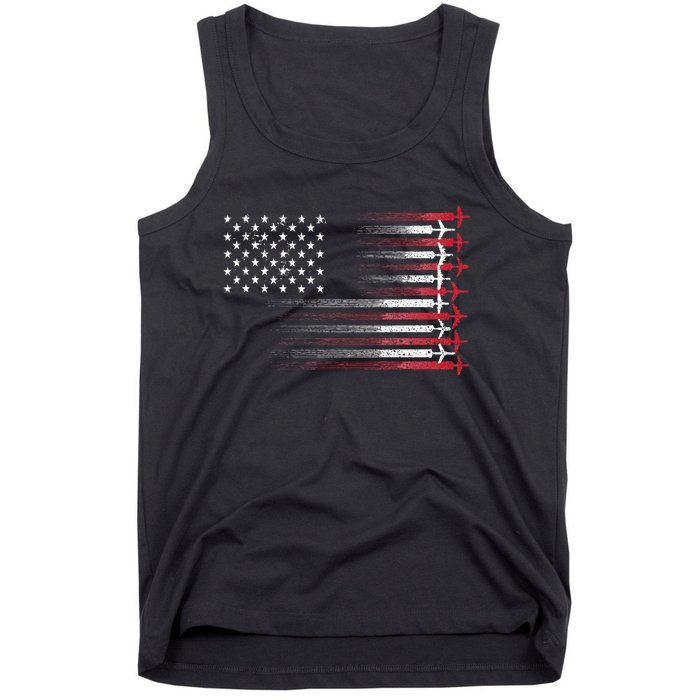 Cute Airplane Pilot Art For Wo Aviation 4th Of July Tank Top