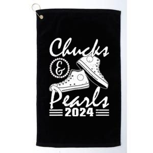 Chucks And Pearls Kamala Harris 2024 Usa Election 2024 Platinum Collection Golf Towel