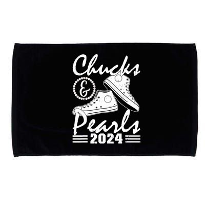 Chucks And Pearls Kamala Harris 2024 Usa Election 2024 Microfiber Hand Towel