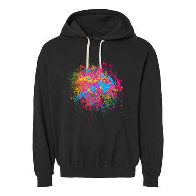 Colorful Artsy Paint Splat Garment-Dyed Fleece Hoodie