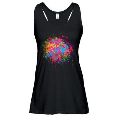 Colorful Artsy Paint Splat Ladies Essential Flowy Tank