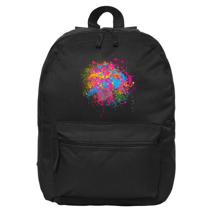 Colorful Artsy Paint Splat 16 in Basic Backpack