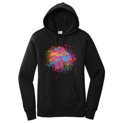 Colorful Artsy Paint Splat Women's Pullover Hoodie
