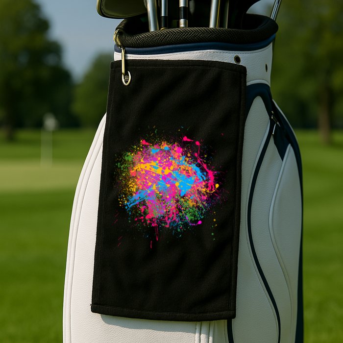 Colorful Artsy Paint Splat Golf Towel