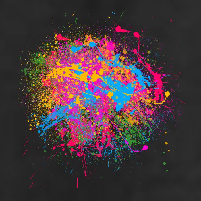 Colorful Artsy Paint Splat Golf Towel