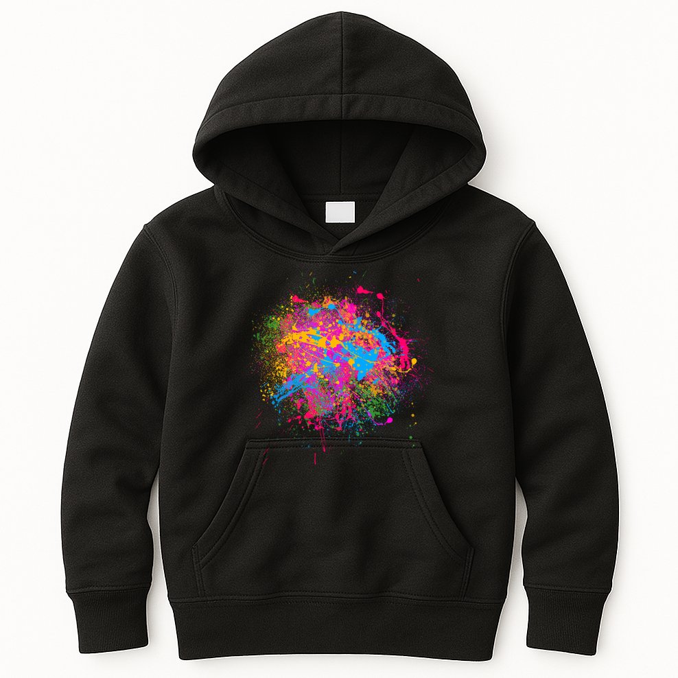 Colorful Artsy Paint Splat Kids Hoodie