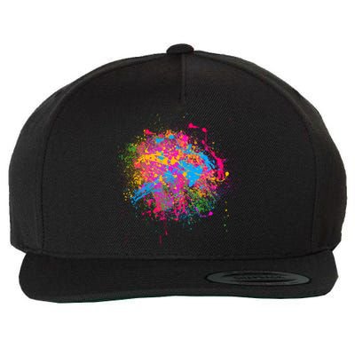 Colorful Artsy Paint Splat Wool Snapback Cap