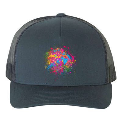 Colorful Artsy Paint Splat Yupoong Adult 5-Panel Trucker Hat