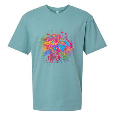 Colorful Artsy Paint Splat Sueded Cloud Jersey T-Shirt