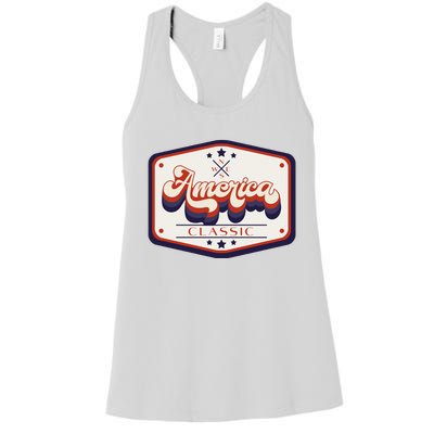 Classic American Patriotic Vintage Trucker Patch Women's Racerback Tank