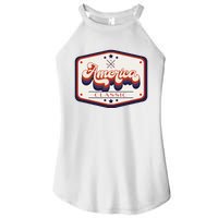 Classic American Patriotic Vintage Trucker Patch Women's Perfect Tri Rocker Tank