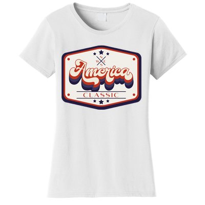 Classic American Patriotic Vintage Trucker Patch Women's T-Shirt