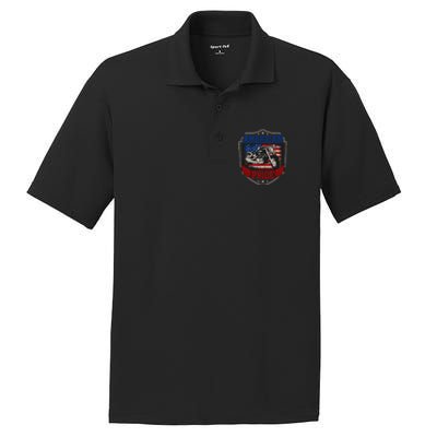 Chopper American Pride Flag Motorcycle Biker 4th Of July PosiCharge RacerMesh Polo