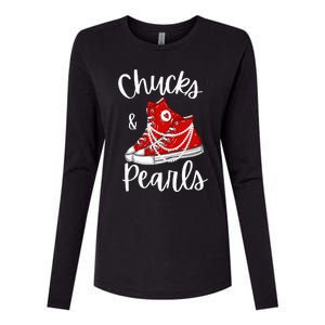 Chucks And Pearls Cute Women Womens Cotton Relaxed Long Sleeve T-Shirt