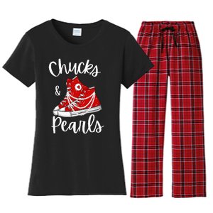 Chucks And Pearls Cute Women Women's Flannel Pajama Set