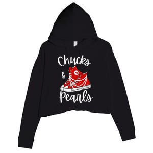 Chucks And Pearls Cute Women Crop Fleece Hoodie