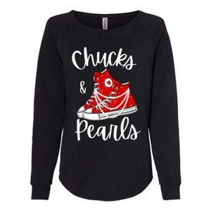 Chucks And Pearls Cute Women Womens California Wash Sweatshirt