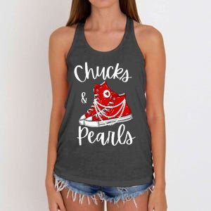 Chucks And Pearls Cute Women Women's Knotted Racerback Tank