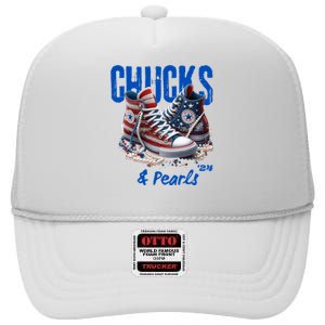 Chucks And Pearls Cute High Crown Mesh Back Trucker Hat