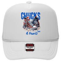 Chucks And Pearls Cute High Crown Mesh Back Trucker Hat