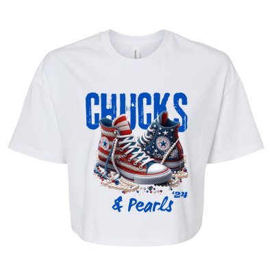 Chucks And Pearls Cute Bella+Canvas Jersey Crop Tee