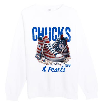 Chucks And Pearls Cute Premium Crewneck Sweatshirt