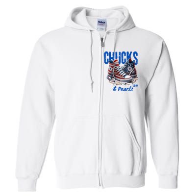 Chucks And Pearls Cute Full Zip Hoodie