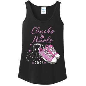 Chucks And Pearls 2024 Kamala Harris For President 47th Ladies Essential Tank