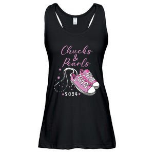 Chucks And Pearls 2024 Kamala Harris For President 47th Ladies Essential Flowy Tank