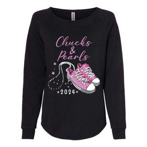 Chucks And Pearls 2024 Kamala Harris For President 47th Womens California Wash Sweatshirt