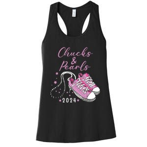 Chucks And Pearls 2024 Kamala Harris For President 47th Women's Racerback Tank