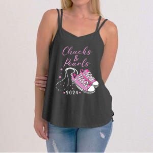 Chucks And Pearls 2024 Kamala Harris For President 47th Women's Strappy Tank