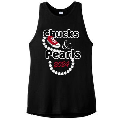 Chucks And Pearls Cute 2024 Ladies PosiCharge Tri-Blend Wicking Tank