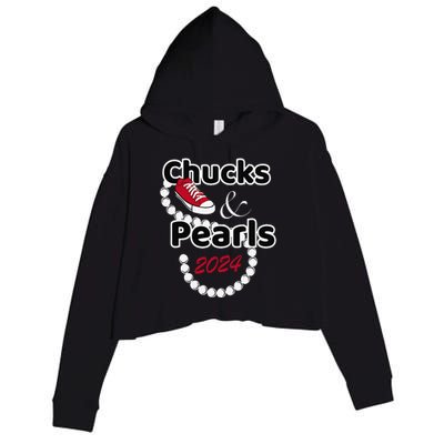 Chucks And Pearls Cute 2024 Crop Fleece Hoodie