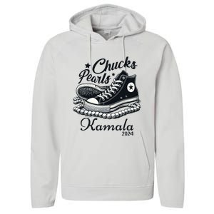 Chucks And Pearls For Women 2024 Kamala Harris Performance Fleece Hoodie