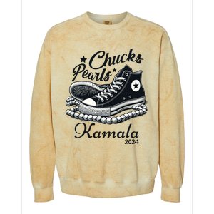 Chucks And Pearls For Women 2024 Kamala Harris Colorblast Crewneck Sweatshirt