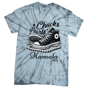 Chucks And Pearls For Women 2024 Kamala Harris Tie-Dye T-Shirt