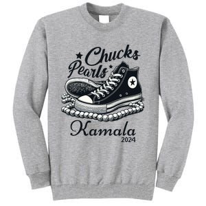 Chucks And Pearls For Women 2024 Kamala Harris Tall Sweatshirt