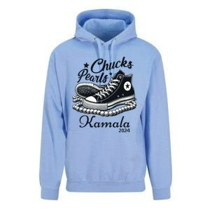 Chucks And Pearls For Women 2024 Kamala Harris Unisex Surf Hoodie