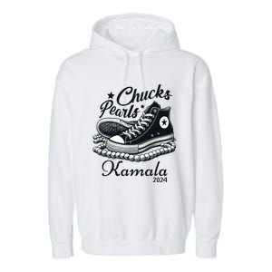 Chucks And Pearls For Women 2024 Kamala Harris Garment-Dyed Fleece Hoodie