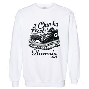 Chucks And Pearls For Women 2024 Kamala Harris Garment-Dyed Sweatshirt