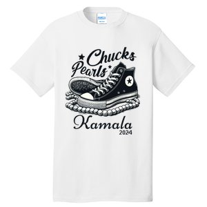 Chucks And Pearls For Women 2024 Kamala Harris Tall T-Shirt