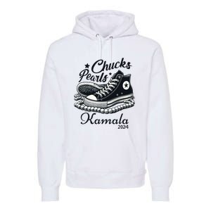 Chucks And Pearls For Women 2024 Kamala Harris Premium Hoodie