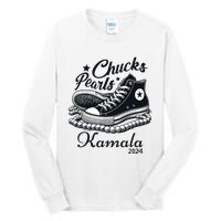 Chucks And Pearls For Women 2024 Kamala Harris Tall Long Sleeve T-Shirt