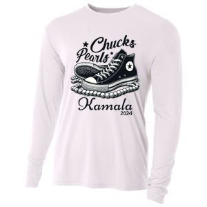 Chucks And Pearls For Women 2024 Kamala Harris Cooling Performance Long Sleeve Crew